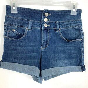 YMI Wanna Beta Butt Short Shorts Blue Denim Stretc